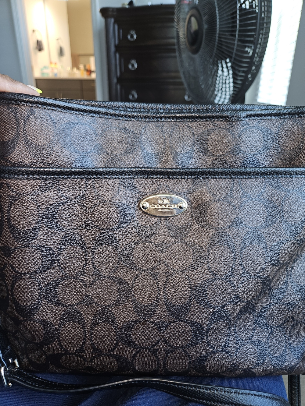 Coach Signature Crossbody in Brown/Black - Picture 2 of 11